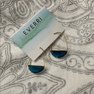Blue Topaz Gold Hoops